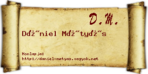 Dániel Mátyás névjegykártya