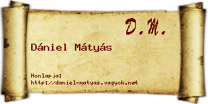 Dániel Mátyás névjegykártya